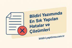 Read more about the article Bildiri Yazımında En Sık Yapılan Hatalar ve Çözümleri