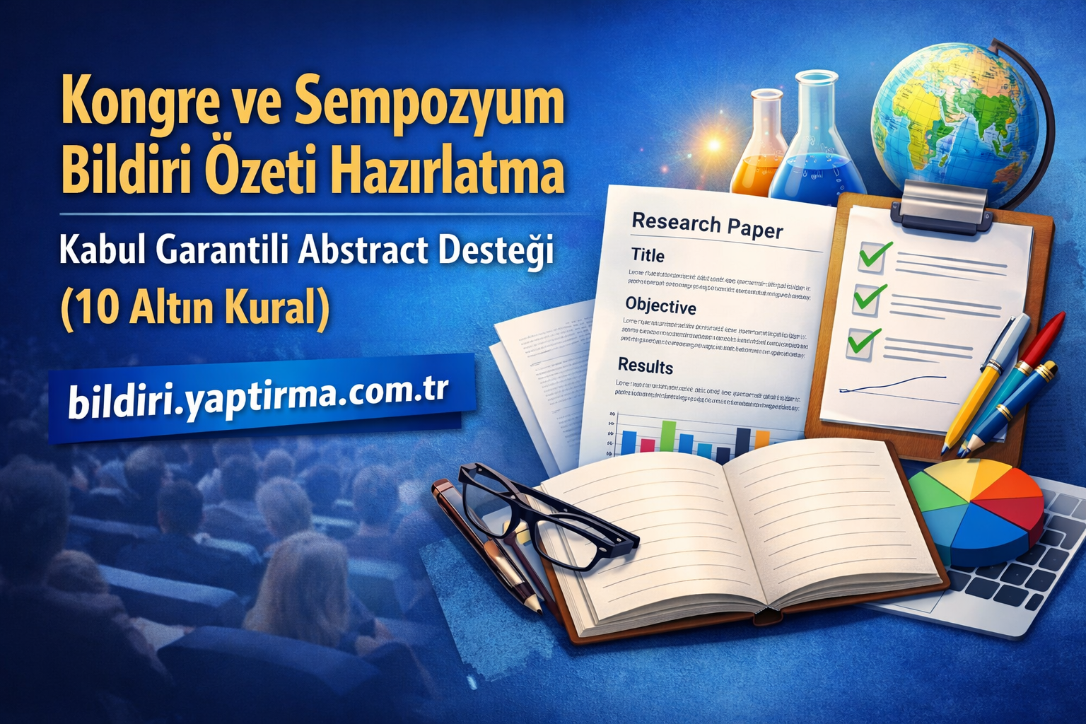 Read more about the article Kongre ve Sempozyum Bildiri Özeti Hazırlatma – Kabul Garantili Abstract Desteği (10 Altın Kural ile – Başlık (Title), Amaç (Objective)