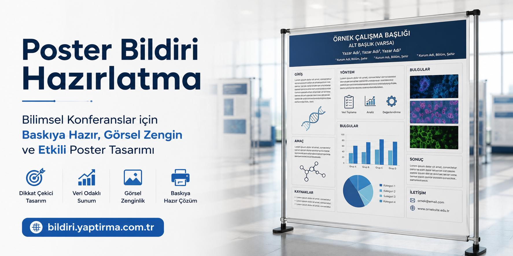 Read more about the article Poster Bildiri Hazırlatma – Bilimsel Konferanslar için Baskıya Hazır, Görsel Zengin ve Etkili Poster Tasarımı