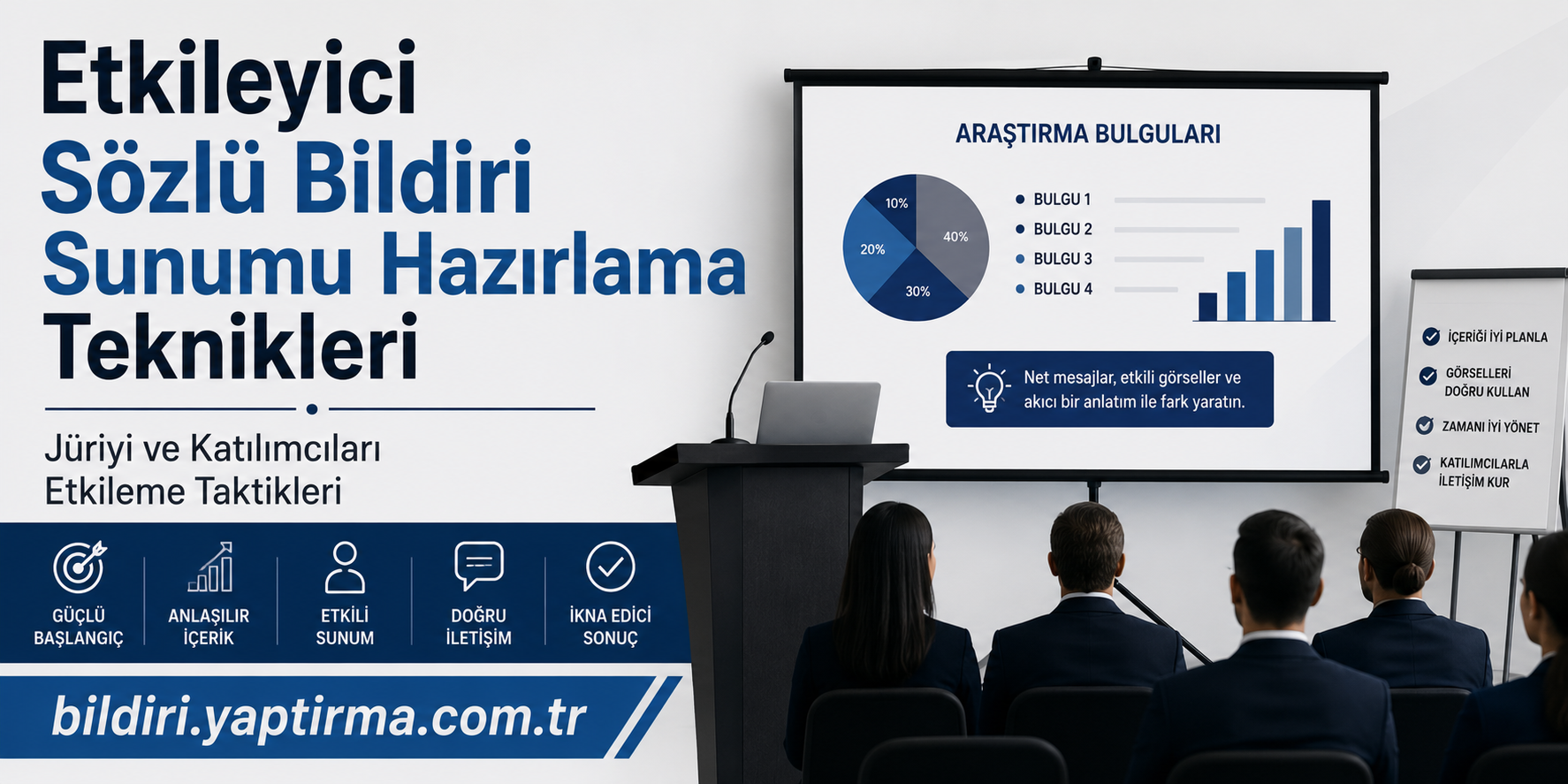 Read more about the article Etkileyici Sözlü Bildiri Sunumu Hazırlama Teknikleri | Jüriyi ve Katılımcıları Etkileme Taktikleri